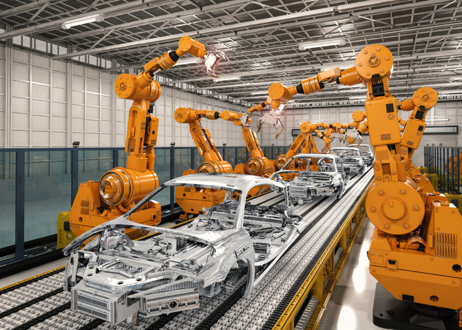 Robotic Car Welding Simulation with Visual Components Factory and Machine Simulation Services - Robotic Car Welding Simulation with Visual Components