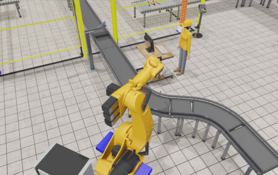 Robot Simulation in a Visual Components model Robot Simulation in a Visual Components model with the rendering function